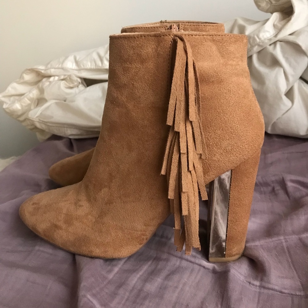 Cute booties with gold detailing on heel